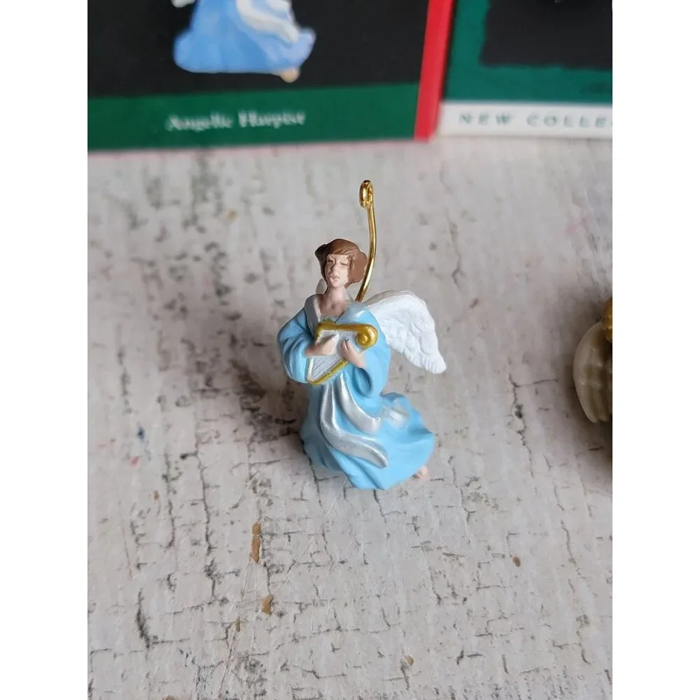 Hallmark miniature angel seeds of joy‎ ornament Xmas set religious